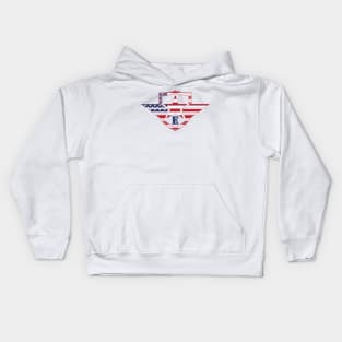 Letter E American Flag Monogram Initial Kids Hoodie